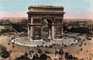 Paris: vista do Arco do Triunfo e do túmulo do Soldado Desconhecido na Place de l