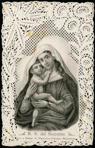 Imagem piedosa: Nossa Senhora da boa ajuda, com Jesus (gravura) de Anonymous Anonymous