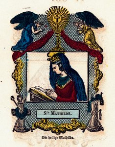 Imagem piedosa: Santa Mathilde. Gravura do século XIX Colecção privada de Anonymous Anonymous