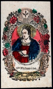 Imagem piedosa: Santa Filomena. Gravura do século XIX Colecção privada de Anonymous Anonymous