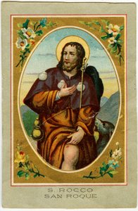 Imagem piedosa: San Rocco invocada contra a peste (cromolitografia) de Anonymous Anonymous