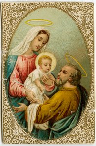 Imagem piedosa: A santa família (cromolitografia) de Anonymous Anonymous