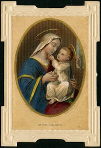 Imagem piedosa: Virgem Maria com Jesus (gravura) de Anonymous Anonymous