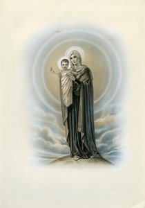 Imagem piedosa: Virgem e criança (gravura) de Anonymous Anonymous