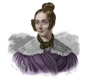 Retrato de Mademoiselle Didion (Barbe-Francoise-Madeleine Didion) (1798-1836) em "Retratos e história de homens úteis: homens e mulheres de todos os países e de todas as condições, que adquiriram direitos ao reconhecimento do de Anonymous Anonymous