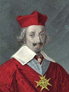 Retrato de Armand Jean Du Plessis, Cardeal De Richelieu (1585-1642) Placa e político francês de Anonymous Anonymous