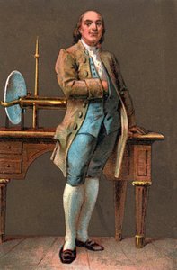 Retrato de BENJAMIN FRANKLIN (1706-1790) tipógrafo, editor, cientista, inventor, estadista e diplomata americano. Cromolitografia Coleção privada de Anonymous Anonymous