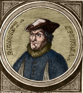 Retrato de Baruch Spinoza (1632-1677), filósofo holandês, também conhecido como Bento de Espinosa ou Benedictus de Spinoza ou Benoit de Spinoza. Gravura do século XVII de Anonymous Anonymous