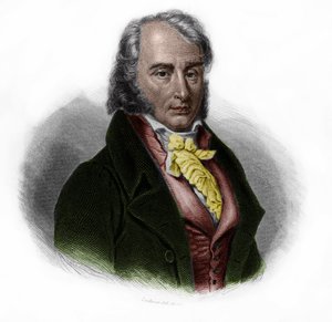 Retrato de Benjamin Constant (1767 - 1830), nobre suíço nascido na França, pensador, escritor e político. in "LIBRE DES SPORERS" de Louis de Cormenin Timon. 1842. Coleção particular. de Anonymous Anonymous