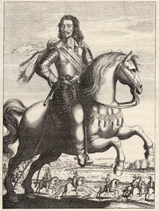 Retrato de Bernardo de Saxônia Weimar (Saxônia - Weimar) (1604-1639) com a representação da captura de João de Werth pelo Duque Bernardo e Duque de Rohan. Gravura do século XVII. Coleção particular. de Anonymous Anonymous