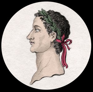 Retrato de Caio César Germanicus conhecido como Calígula (12-41), imperador romano. Gravura do século XIX. Milanês de Anonymous Anonymous