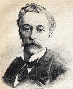 Retrato de Edouard Lockroy (1838-1913) político francês. Gravura em "Le Petit Parisien" 1893. de Anonymous Anonymous