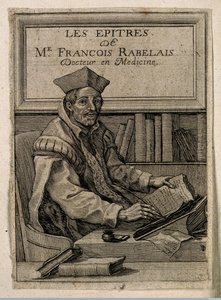 Retrato de François Rabelais (1494-1553), Anónimo. Gravura em cobre de Anonymous Anonymous