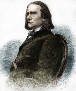 Retrato de Franz Liszt, pianista e compositor húngaro (1811 - 1886). de Anonymous Anonymous