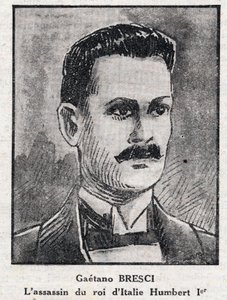Retrato de Gaetano Bresci (1869-1901), anarquista italiano que assassinou o Rei Humbert 1st (Umberto I de Anonymous Anonymous