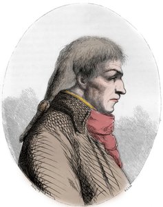 Retrato de Joseph Le Bon (1765-95) político francês - Retrato de Guislain Francois Joseph Le Bon (1765-1795), revolucionário francês - Gravura de 1863 em "O Livro Vermelho - Histoire De L