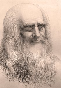 Retrato de Leonardo Da Vinci (Leonard de Vinci) (1452 - 1519) a partir do seu auto-retrato. de Anonymous Anonymous