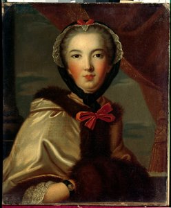 Retrato de Louise Henriette de Bourbon Conti, Mademoiselle de Conti, Duquesa de Orleans (1752-1759) Pintura anónima do século XVIII. Dim. 0,7x0,6 m Versailles, musee du chateau. de Anonymous Anonymous