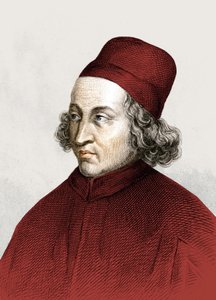 Retrato de Marsilio Ficino, dit en francais Marsile Ficin (1433 - 1499), gravura do século XVIII. de Anonymous Anonymous