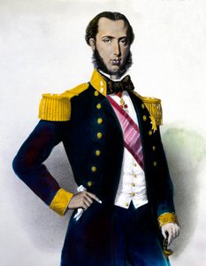 Retrato de Maximiliano I (Fernão de Maximiliano José, Príncipe Imperial e Arquiduque da Áustria, Príncipe Real da Hungria e Boheme), Imperador do México (1832-1867) Gravura do século XIX. Coleção privada de Anonymous Anonymous