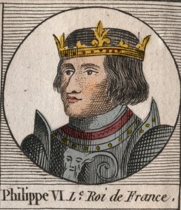 Retrato de Philippe VI de Valois (1294 - 1350), Rei de França - Philip VI de Valois (1293-1350) Rei de França - gravura de "Instruction sur l