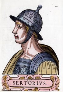 Retrato de Quintus Sertorius (123-72 a.C.), general romano. Gravura. Coleção privada. de Anonymous Anonymous