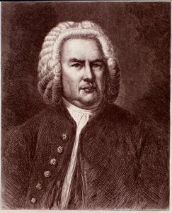Retrato do compositor alemão Johann Sebastian Bach (Gravura. século XIX) de Anonymous Anonymous