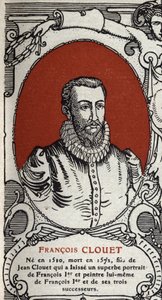 Retrato do pintor francês François Clouet (1510-1572) Gravura de 1914. de Anonymous Anonymous