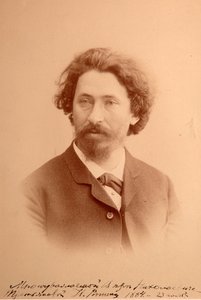Retrato do artista Ilya Iefimovitch Repine (Ilia Yefimovich Repin) (1844-1930). Foto de albumina de Anonymous Anonymous