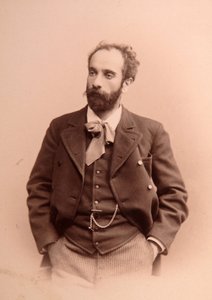 Retrato do artista Isaac Ilitch (Isaak Ilyich) Levitan (1861-1900). Fotografia da albumina de Anonymous Anonymous