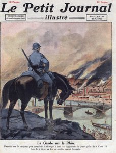 Pós-guerra (Pós-guerra): Os antigos homens da Primeira Guerra Mundial regressam ao Reno para garantir que a Alemanha cumpre os seus compromissos assumidos na Conferência de Londres. Ilustração retirada do "Le petit journal illustrious" de 22/05/1921. Coleç de Anonymous Anonymous