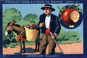 Produções em todo o mundo: Granada, em Espanha. Cromolitografia de 1933 no "Álbum Joseph-Milliat". de Anonymous Anonymous