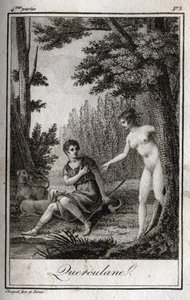 QUERCULANES, ninfas, protectores de canais. Gravura de 1819 em "Lettres a Emilie sur la mythologie" de Charles Albert Demoustier (1760-1801). Coleção particular. de Anonymous Anonymous