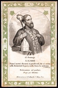 Representação de Santa Hilaire Pious image. Cartão postal. O início do século XX. Colecção Privada. de Anonymous Anonymous
