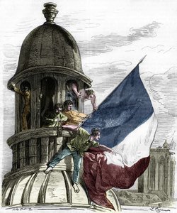 Revolução de 1830: a bandeira tricolor na Câmara Municipal. de Anonymous Anonymous