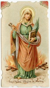 Santo: Agathaof Sicília (gravura de Anonymous Anonymous