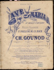 Música para "Ave Maria". Melodie Religiosa Adaptada Au 1er Prelúdio de J.S. Bach. por Charles Gounod. Coleção privada. de Anonymous Anonymous
