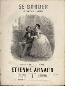 Música para a letra de "Se bouder" de francis tourte, música de Etienne Arnaud. Coleção privada. de Anonymous Anonymous