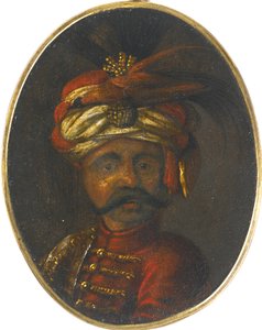 Soliman II - Suleiman II (1642-1691), Sultão do Império Otomano - Anónimo - Segunda Metade do século XVII - Gouache sobre madeira - 12x8,4 - Colecção Privada de Anonymous Anonymous