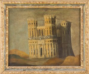 Souvenir imaginaire de Castel Nuovo - Recoleção imaginária de Maschio Angioino, de Nome, François de (1593- depois de 1630). Óleo sobre tela, Primeiro terço do 17º cen... Dimensão : 27,5x34 cm. Coleção Particular de Anonymous Anonymous