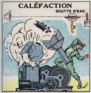 Geradores de vapor: explosão de uma caldeira provocada pela calefação. Ilustração anónima de 1925. Coleção privada. de Anonymous Anonymous