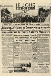 A Batalha da Bélgica ou Campanha Belga - 18 dias de campanha - invasão alemã da Bélgica durante a Segunda Guerra Mundial - Revista "Le Jour". L