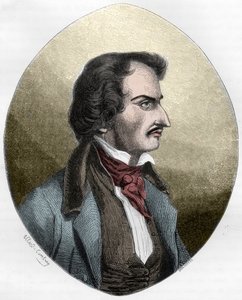 O poeta e assassino francês, Pierre Francois Lancenaire (Lacenaire) - Pierre Francois Lacenaire (1803-1836), poeta, homem de letras - Gravura de 1863 em "Le Livre Rouge - Histoire De L