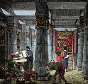 A Biblioteca de Alexandria - Vista do interior da Biblioteca de Alexandria no Egipto. de Anonymous Anonymous