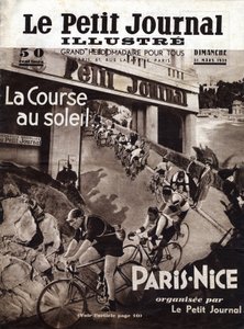 A corrida de ciclismo de Paris Nice organizada pelo jornalzinho. Capa do "The Little Illustrous Journal" de 31/03/1935. Coleção Particular de Anonymous Anonymous