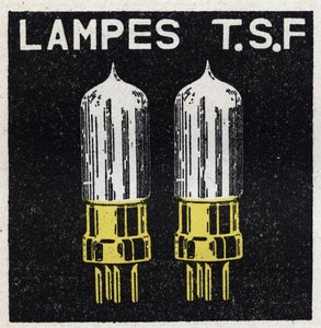 A T.S.F.: Lâmpadas T.S.F. Ilustração anónima de 1925. Coleção privada. de Anonymous Anonymous
