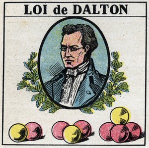 Os átomos: A Lei de John Dalton (1766-1844). Ilustração anônima de 1925. Coleção privada. de Anonymous Anonymous