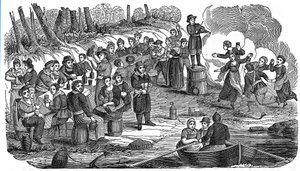 A festa dos piratas: a tripulação de Edward Teach dit Barbenoire (Barba Negra ou Barba Negra) de Anonymous Anonymous