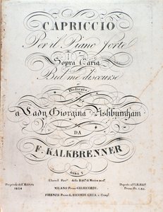 Página de título da partitura musical de Capriccio de F Kalkbrenner de Anonymous Anonymous
