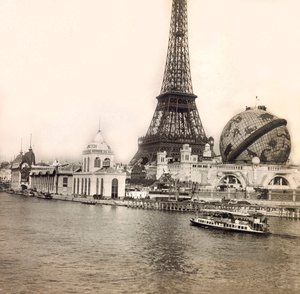 Exposição Universal de 1900 - Exposition Universelle de 1900 em Paris: O Globo Celestial e a Torre Eiffel - coleção particular de Anonymous Anonymous